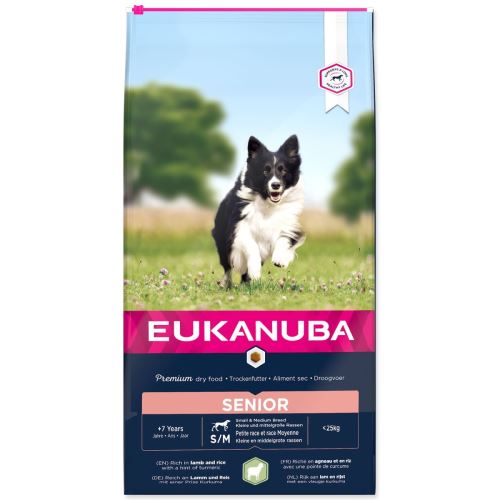 EUKANUBA Senior Агнешко месо за малки и средни породи 12 кг