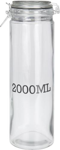 Херметичен буркан от 2000ml стъкло с капачка, с печат