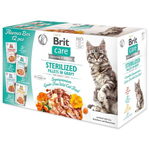 BRIT Care Cat Flavour box Стерилизирано филе в сос 4 x 3 бр. 1020 g