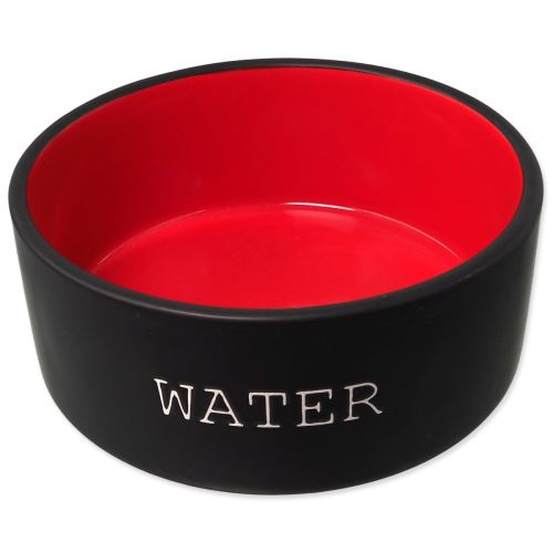 DOG FANTASY керамична купа черно-червена WATER 13 x 5,5 cm 400 ml