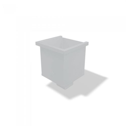 Алуминиева квадратна събирателна вана PREFA 100 x 100 mm за квадратно оттичане, сребрист металик RAL 9006