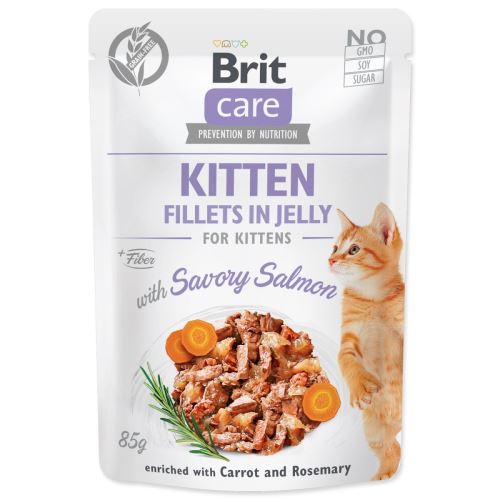 BRIT Care Cat Pouch KITTEN - Пикантна сьомга в желе 85 g