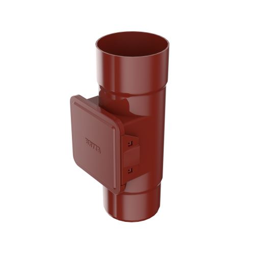 BRYZA Уловител за листа с вратичка за пластмасови улуци Ø 110 мм, червен RAL 3011
