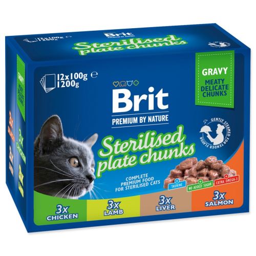 Brit Premium Cat Meat Стерилизирана смес в сос Multi 400g (4x100g)