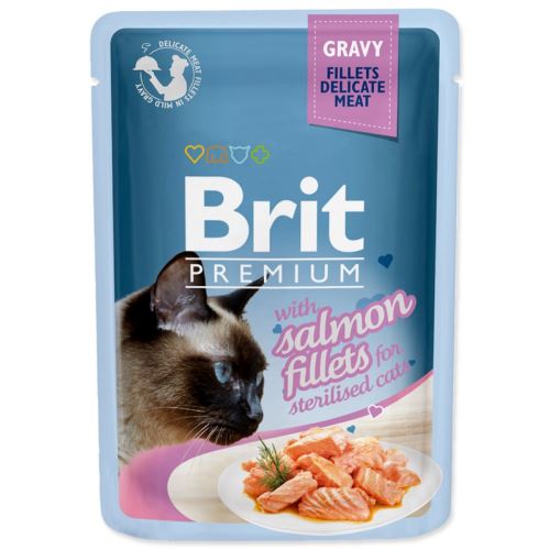 BRIT Premium Cat Деликатни филета в сос със сьомга за стерилизирани 85 g