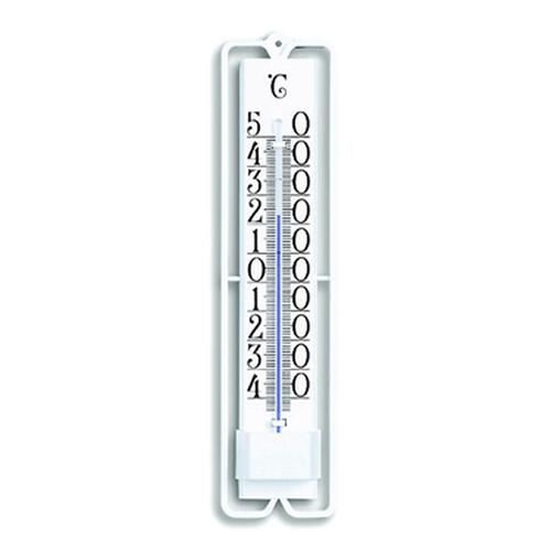 Термометър за външна употреба 19 см, пластмасов, бял