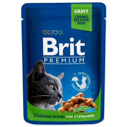 BRIT Premium Cat Пилешки парчета за стерилизирани 100 g