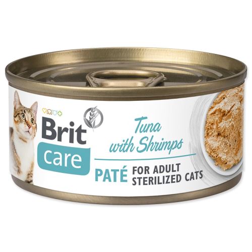 BRIT Care Cat Стерилизиран пастет от риба тон със скариди 70 g