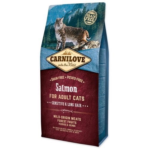CARNILOVE Salmon Adult Cats Sensitive and Long Hair 6 кг