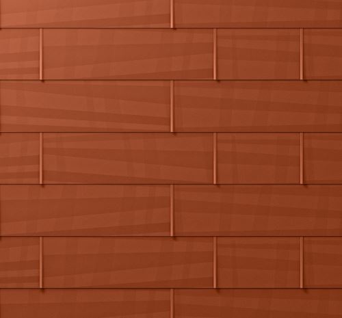 PREFA покривен/фундаментален панел fx.12, 1400 x 420 mm голям гладък, тухлено червен P10 / опаковка 11,76 m2