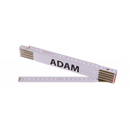 Сгъваема ролетка Adam, Profi, бяла, дървена, дължина 2 м / опаковка 1 бр.