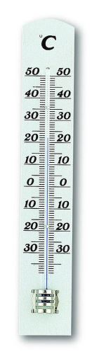 Стаен термометър дървен 18cm бял бук