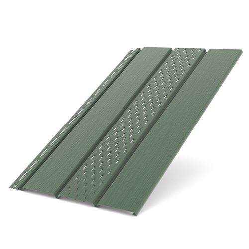 Плоча за покривния таван BRYZA, перфорирана пластмаса, дължина 3М, широчина 305 мм, зелен цвят RAL 6020