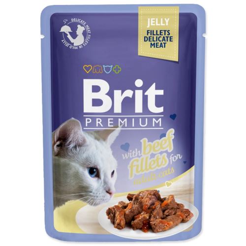 BRIT Premium Cat Деликатни филета в желе с говеждо месо 85 g
