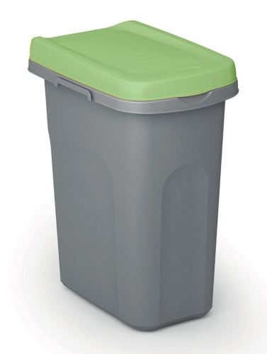 Кош за разделно събиране на отпадъци HOME ECO SYSTEM, пластмасов, 15л, сиво-зелен