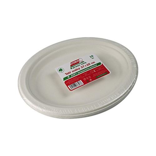 Овална чиния за еднократна употреба 26x19cm пулп (10бр.)