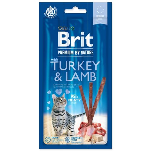 BRIT Premium by Nature пръчици за котки с пуешко и агнешко 3 бр.