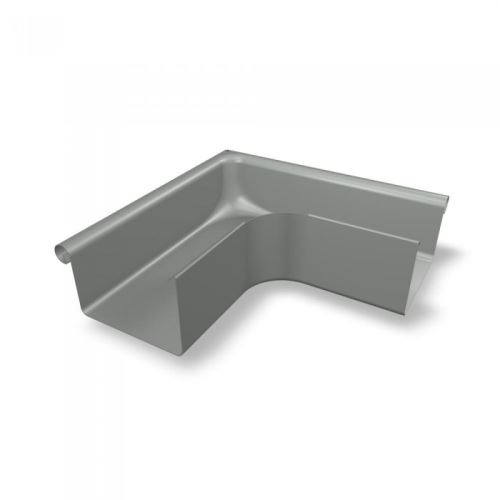 PREFA ъгъл на улука квадратен външен 90° алуминий, ширина 120 mm, сив цинк RAL 7030