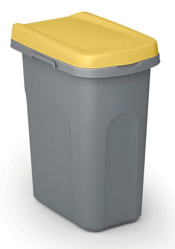 Кош за боклук HOME ECO SYSTEM, пластмасов, 40л, сиво-жълт