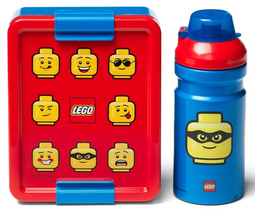 Кутия за закуски 20x17,3x7,1cm + бутилка 390ml,PP+ силикон LEGO ICONIC CLASSIC комплект от 2 части