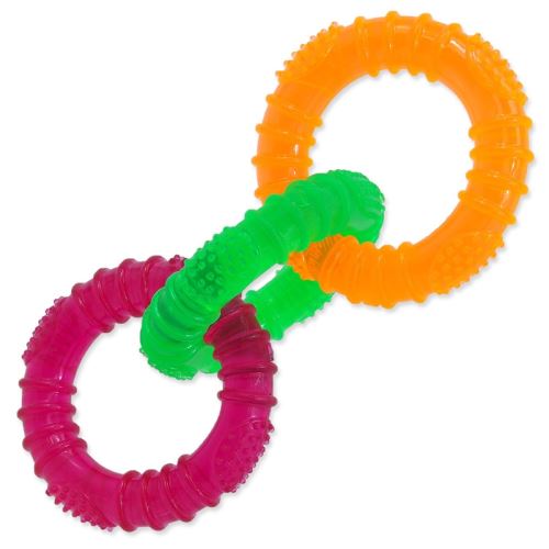 Играчка DOG FANTASY 3 гумени кръга, оцветени в цвят 16 см 1 бр.