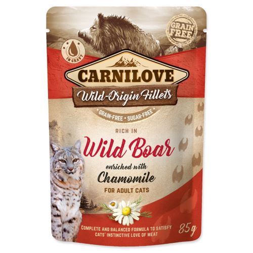 Капсула CARNILOVE Cat Rich in Wild Boar, обогатена с лайка 85 g