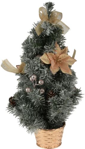 Коледна елха в саксия 60 см, украсена със смесица от цветове