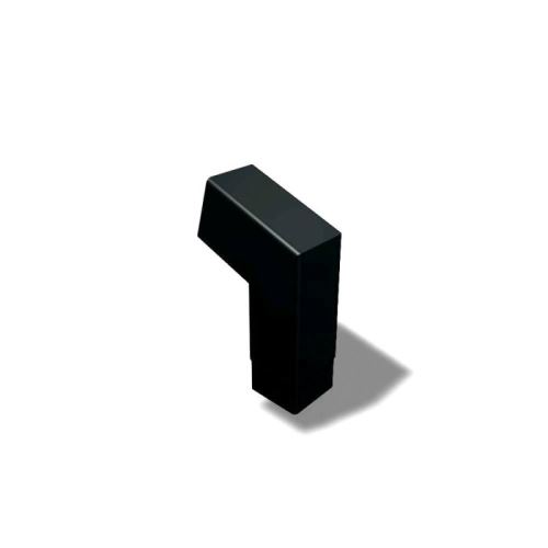 PREFA алуминиево квадратно коляно 72° късо 100 x 100 mm, черно P10 RAL 9005