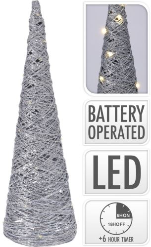 Осветление PYRAMIDA 40cm с 20LED и таймер сребро