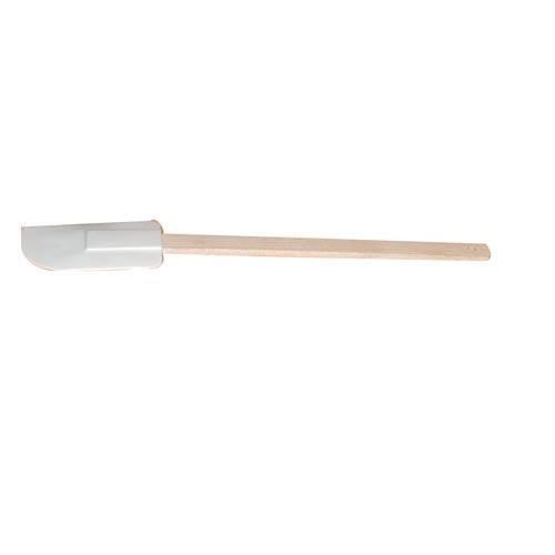 Бяла пластмасова шпатула с дървена дръжка 29,5 см