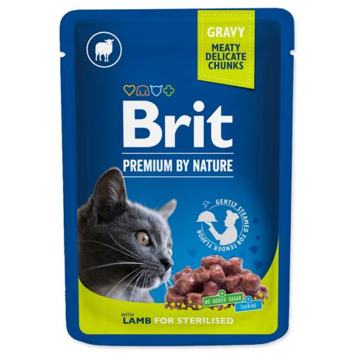 BRIT Premium Chunks с агнешко в сос за стерилизирани котки 100 г