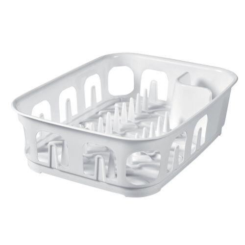 Пластмасов правоъгълен съд за отцеждане на чинии в бяло 39x29x10cm