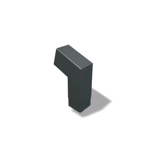 Алуминиево квадратно коляно PREFA 72° късо 100 x 100 mm, тъмно сиво P10 RAL 7043