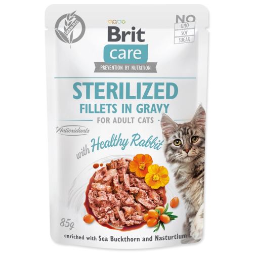 BRIT Care Стерилизирани филета за котки в сос със здравословен заек 85 g