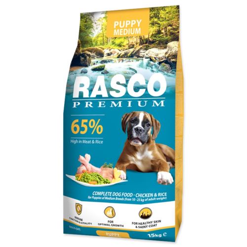 Rasco Premium Puppy Medium Пиле с ориз 15 кг