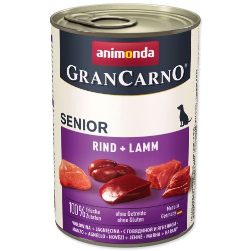 Консервирано говеждо месо Gran Carno Senior + агнешко месо 400 г