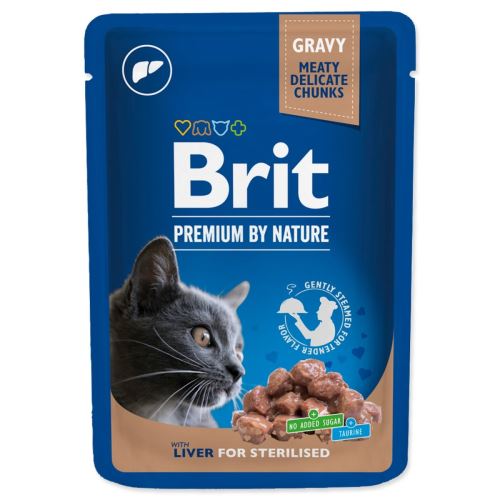 BRIT Premium Chunks в сос с черен дроб за стерилизирани котки 100 г