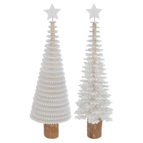 Коледна декоративна дървена елха 40 см микс от мотиви