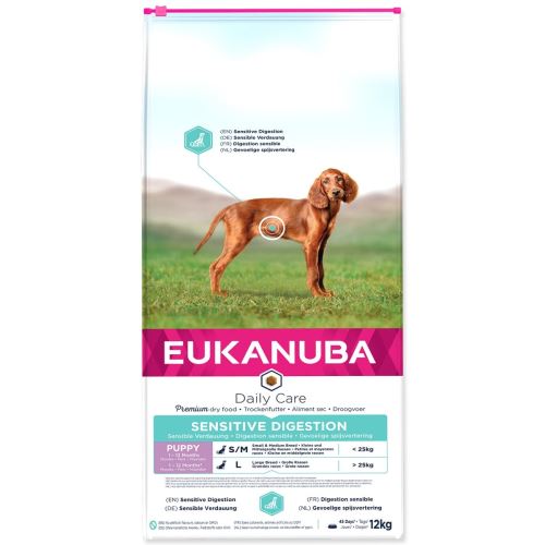 EUKANUBA Daily Care Puppy Sensitive Digestion 12 кг