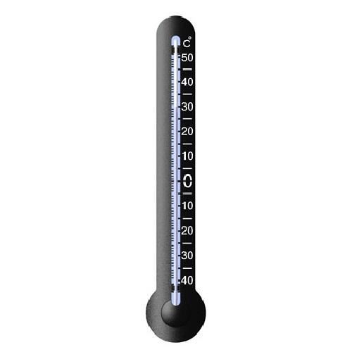 Термометър за вътрешно/външно ползване 29 см, пластмасов, черен