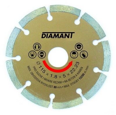 Диамантен сегментен диск 125x22,2 / опаковка 1 бр.