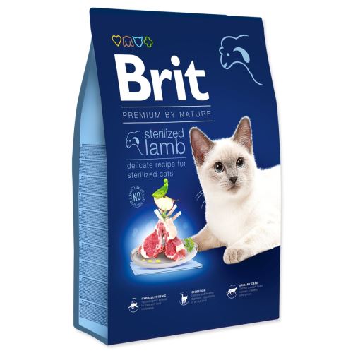 BRIT Premium by Nature Cat Стерилизирано агнешко месо 8 кг