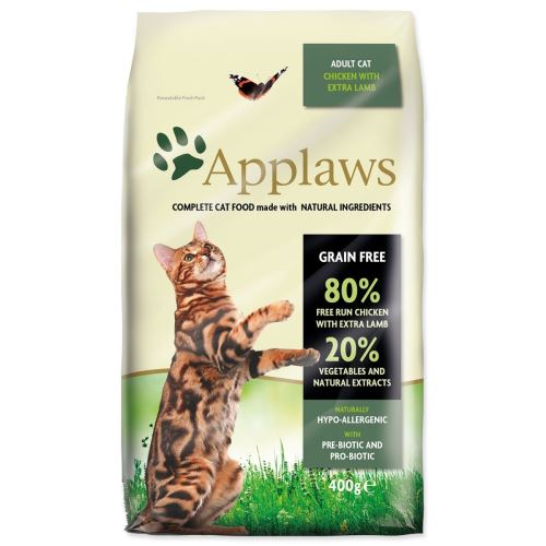 Applaws Суха храна за котки с пилешко и агнешко 400g