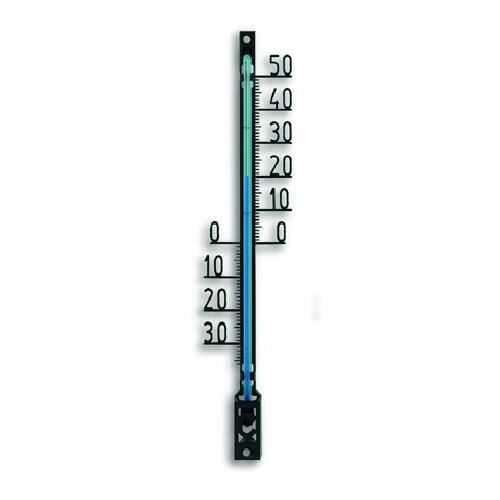 Термометър за външна употреба, 16 см, пластмасов, черен