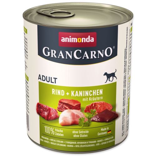 Консервирано говеждо месо Gran Carno + заек + билки 800 g