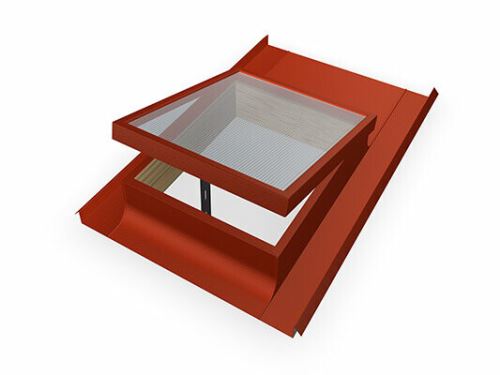 Изходен прозорец PREFA за мазилка с малък формат, вътрешен размер 600 x 600 mm