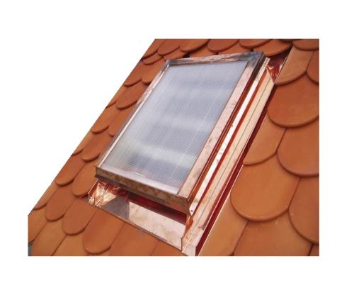 Покривен прозорец с макролон, 600 x 600 mm, мед