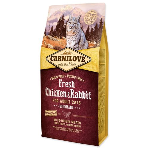 CARNILOVE Fresh Chicken & Rabbit Gourmand за възрастни котки 6 кг