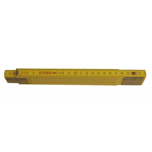 Сгъваема ролетка Profi, дървена, жълта, дължина 1М / опаковка 1 бр.