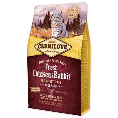 CARNILOVE Fresh Chicken & Rabbit Gourmand за възрастни котки 2 кг